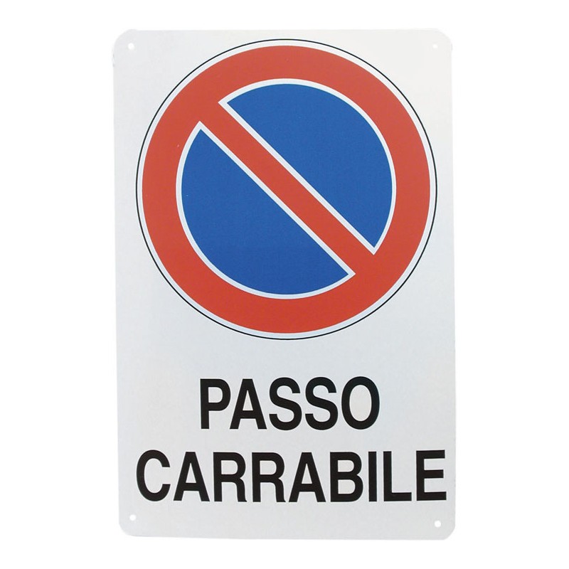 CARTELLO PLASTICA "PASSO CARRABILE"30X20
